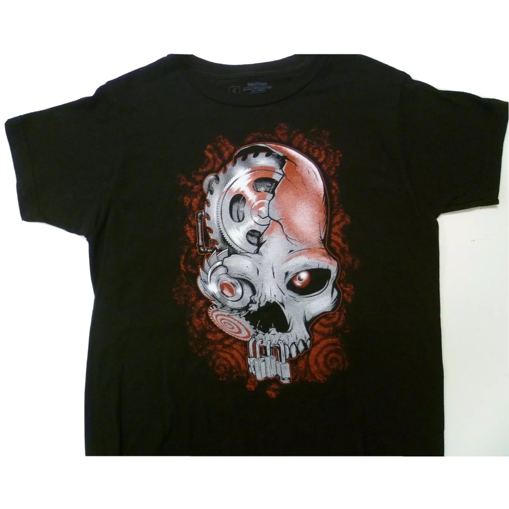 Tee Villain Skull Black T-Shirt Mens Small S TeeVillain I Want to Play A Game